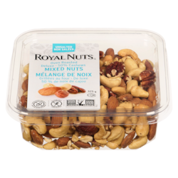 Royal Nuts Dry Roasted Mixed Nuts, Unsalted     325 g, $3.69/100g