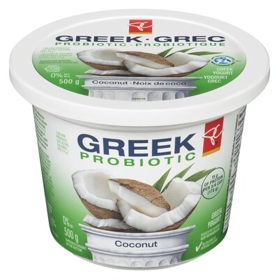 President's Choice Greek Yogurt Probiotic Coconut 500 g, $0.94/100g