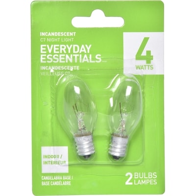 Everyday Essentials Incandescent C7 Night Light Bulbs 1 ea, $1.50/1ea