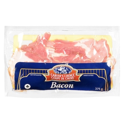 Coupe de Choix Bacon en tranches 375 g, 1,68 $/100g