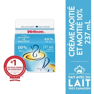 Neilson Crème moitié-moitié 10% 237 ml, 1,12 $/100ml