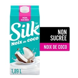 Silk Boisson à la noix de coco , non sucrée, originale, sans produits laitiers 1.89 l, 0,25 $/100ml