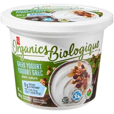 PC Biologique Yogourt Grec Nature 500 g, 1,26 $/100g