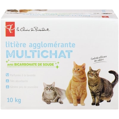 le Choix du Président Litière agglomérante multichat avec bicarbonate de soude 10 kg, 0,12 $/100g