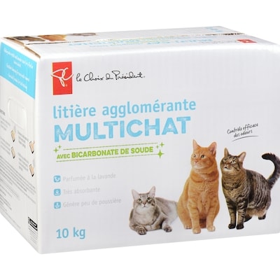 Litière agglomérante multichat avec bicarbonate de soude