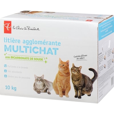 Litière agglomérante multichat avec bicarbonate de soude