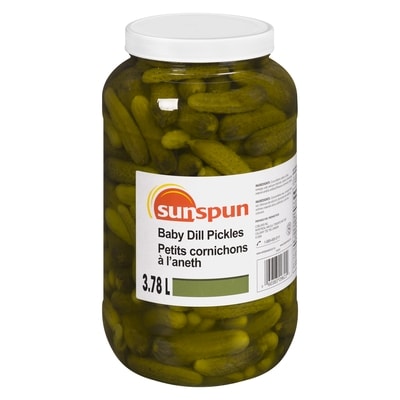 Sunspun Baby Dill Pickles 3.78 l, $0.58/100ml