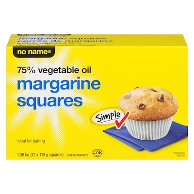 No Name 75% Vegetable Oil Margarine Squares 1.36 kg, $0.59/100g
