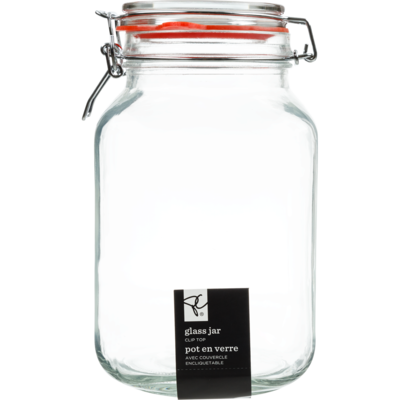 President's Choice Square Clip Top Jar 2L 1 ea, $10.00/1ea