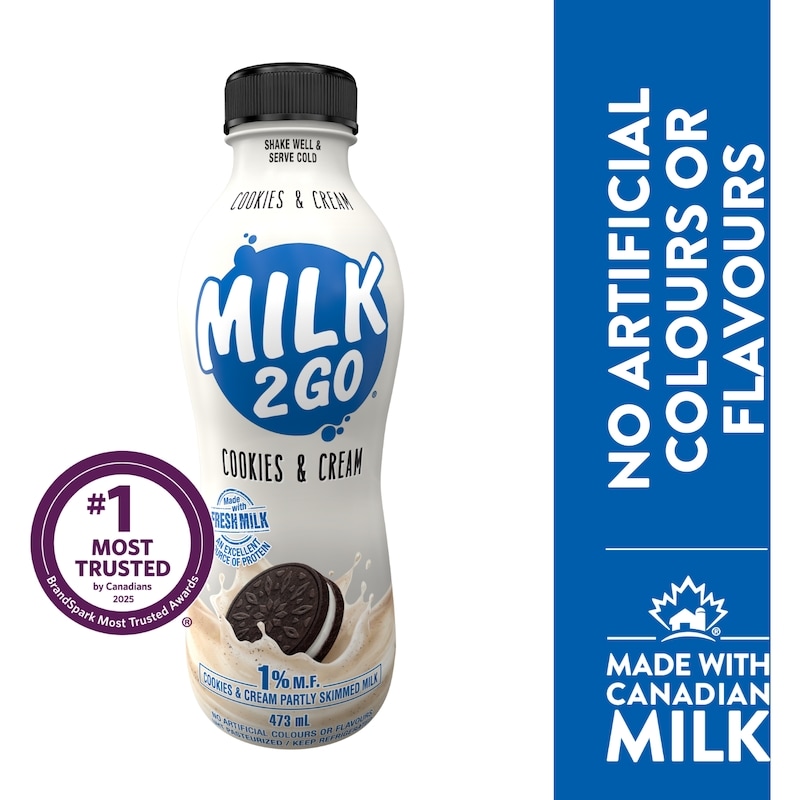 Milk 2 Go 1% Cookies and Cream Partly Skimmed Milk - 473 ml