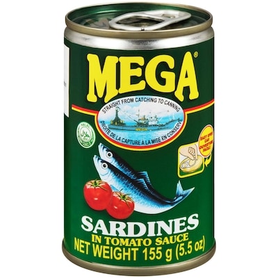 Mega Sardines In Tomato Sauce 155 g, $1.15/100g
