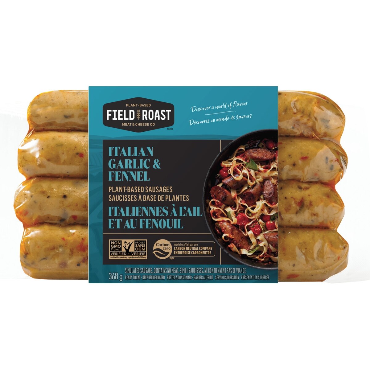 Field Roast Saucisses à base de plantes - Italiennes à lail et au fenouil 368 g, 2,99 $/100g