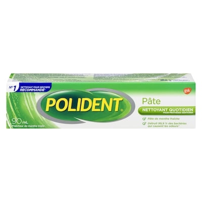 Polident Pâte nettoyante pour dentier menthe 90 ml, 8,32 $/100ml