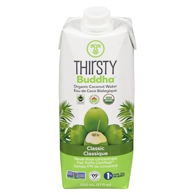 Thirsty Buddha All Natural Coconut Water 500 ml, $0.74/100ml