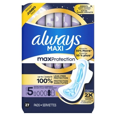Always Maxi, Overnight Extra Heavy 27 ea, $0.48/1ea