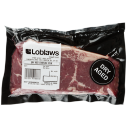 null Dry Aged Beef Striploin Steak, Service Case $72.73/1kg $33.00/1lb