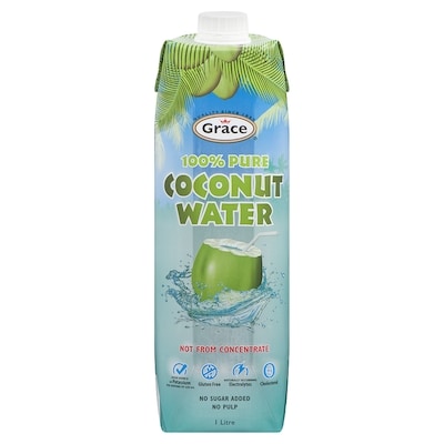 Grace 100% Pure Coconut Water 1 l, $0.43/100ml