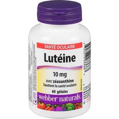 Webber Naturals Gélules Lutéine 10 mg avec zéaxanthine 60 ea, 0,26 $/1ch