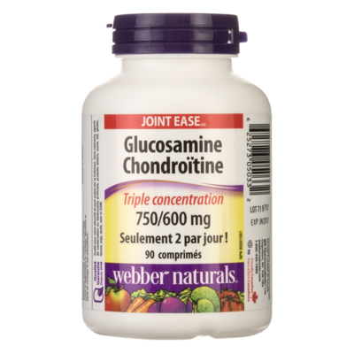 Webber Naturals Glucosamine chondroïtine, 600 mg 90 ea, 0,33 $/1ch