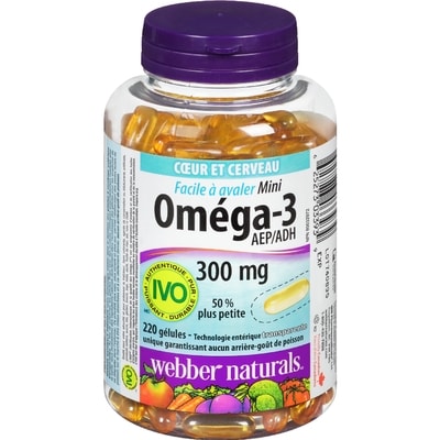 Webber Naturals Oméga-3 mini 220 ea, 0,09 $/1ch