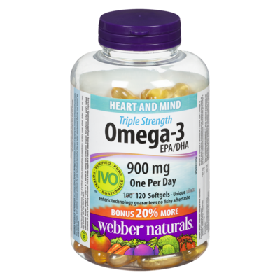Webber Naturals Omega-3 Triple Strength, 900mg 120 ea, $0.22/1ea