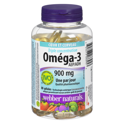 Webber Naturals Oméga-3 triple force 80 ea, 0,24 $/1ch