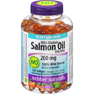 Webber Naturals Heart And Mind Wild Alaskan Salmon Oil 220 ea, $0.09/1ea