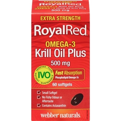 Webber Naturals RoyalRed Omega-3 Krill Oil Plus, 500mg 60 ea, $0.32/1ea
