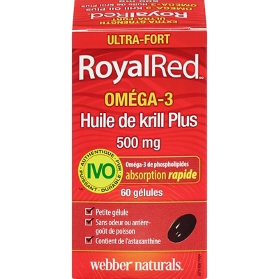 Webber Naturals Huile de krill Oméga-3 RoyalRed 500 mg 60 ea, 0,34 $/1ch