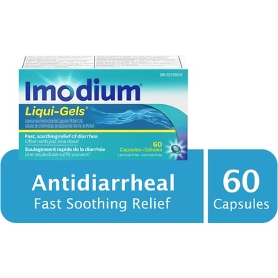 Imodium Liqui-Gels 60 ea, $0.80/1ea