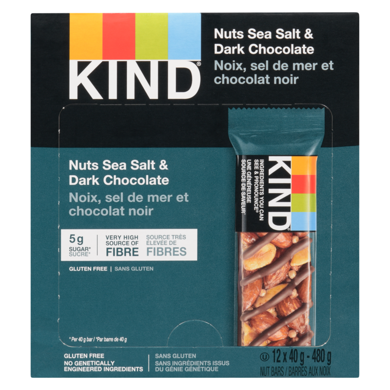 Nuts, Sea Salt & Dark Chocolate Bars, 12-Pack