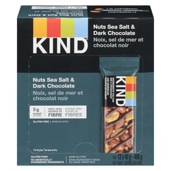 Kind Barres Noix, sel de mer et chocolat noir paquet de 12 12x40.0 g, 3,33 $/100g