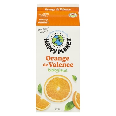 Happy Planet Jus d’orange Valencia biologique 1.75 l, 0,66 $/100ml