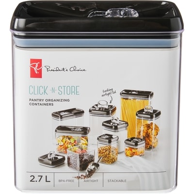 President's Choice Click-n-Store Pantry Container Rectangular 2.7L  1 ea, $14.00/1ea