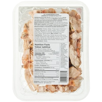 Lanières de poitrine de poulet