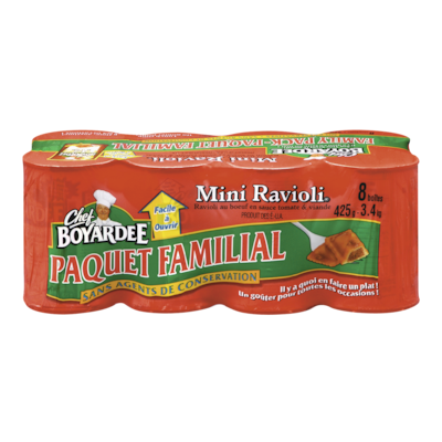 Chef Boyardee Mini ravioli 8x425.0 ml, 0,44 $/100ml