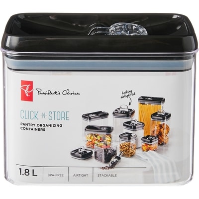 President's Choice Click-n-Store Pantry Container Rectangular 1.8L  1 ea, $12.00/1ea