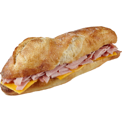 Concocté par nos chefs Sandwich au jambon et comté sur baguette (Après 11h) 200 g, 3,25 $/100g