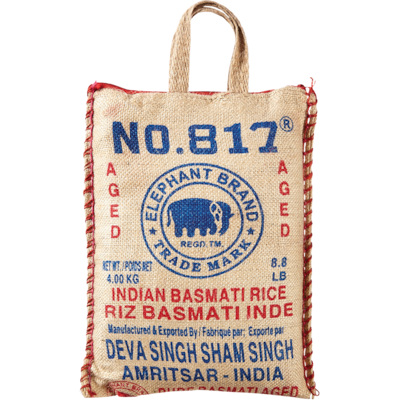 817 Elephant Riz basmati indien 4 kg, 0,43 $/100g