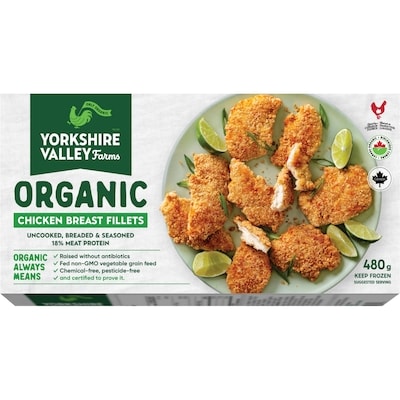 null Organic Breaded Chicken Fillets 480 g, $3.12/100g