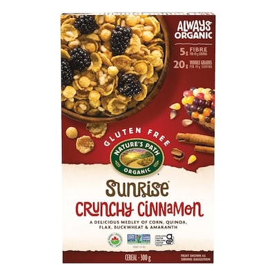 Nature’s Path Céréales biologiques Croquant à la cannelle Sunrise 300 g, 2,33 $/100g