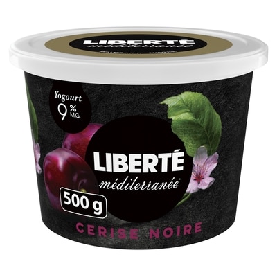Liberté Yogourt Méditerranée 9 %, cerise noire 500 g, 0,90 $/100g