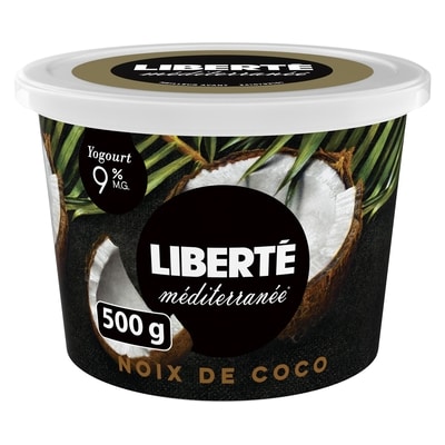 Liberté Yogourt Méditerranée 9 %, noix de coco 500 g, 0,90 $/100g