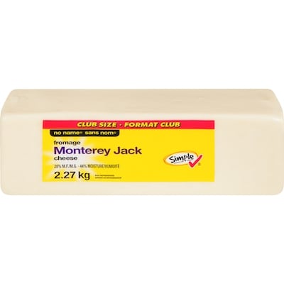 No Name Monterey Jack Cheese, Club Size 2.27 kg, $1.67/100g