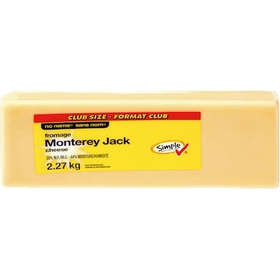 Sans Nom Fromage Monterey Jack, Format Club 2.27 kg, 1,67 $/100g