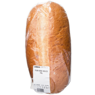 null Crusty Bread, Italian Unsliced 450 g, $0.34/100g