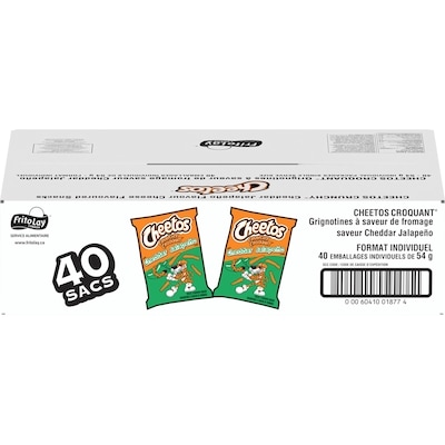 Frito-Lay Grignotines croquantes cheddar et jalapeno 40x54.0 g, 1,57 $/100g