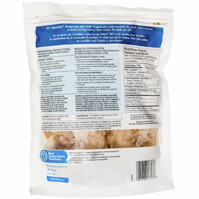 Zipperback Raw Pacific White Shrimp 