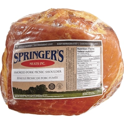 Springer's Meats Smoked Pork Picnic Shoulder $9.90/1kg $4.49/1lb