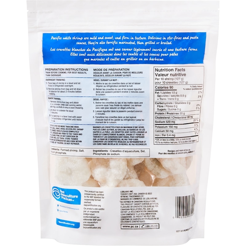 Pacific White Shrimp Raw Peeled, Large